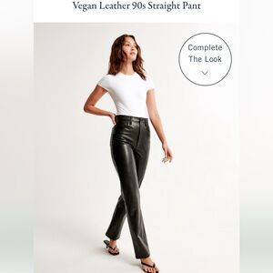 Abercrombie and Fitch Vegan Leather 90s Straight Pant